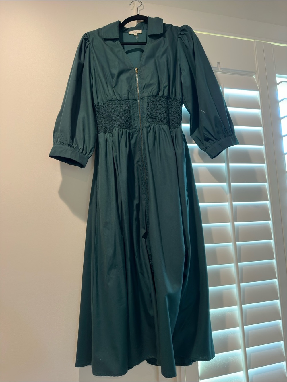 entro Green Collared Dress